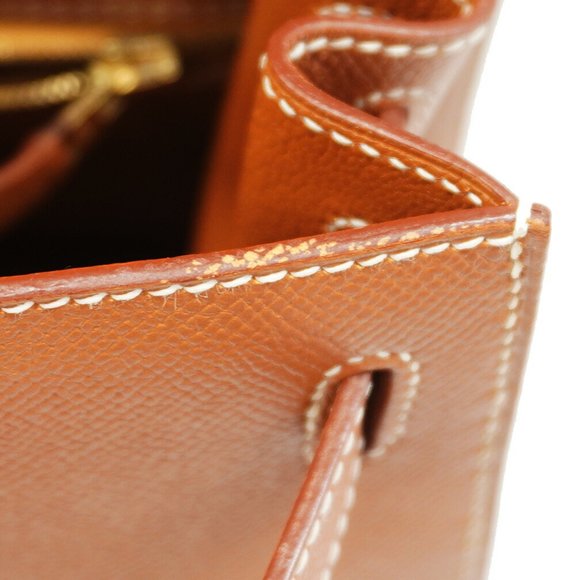 Hermes handbag Kelly 28 Cushvel gold C stamp ladies - Picture 8 of 16